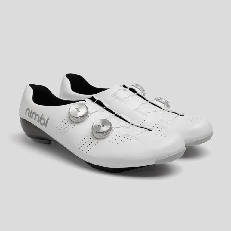 Nimbl Ultimate Exceed Road Cycling Shoes – White/Silver