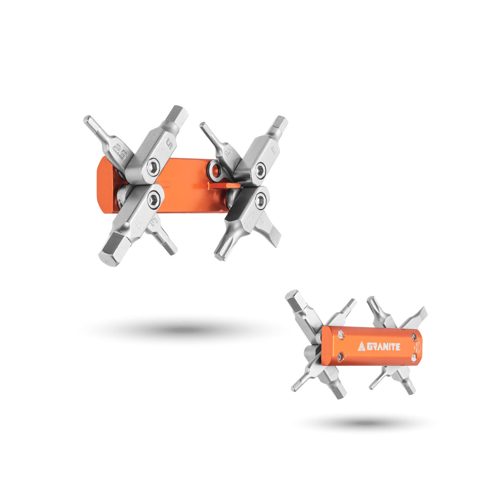 Granite Design Stash Multi Tool Kit Inside Steerer (Tapered 1 1/8-1 1/2) w/ 42mm Cap Orange
