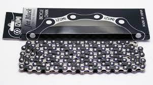 Izumi Jet Black/Silver Single Speed Bike Chain, 1/2" x 1/8" x 116L