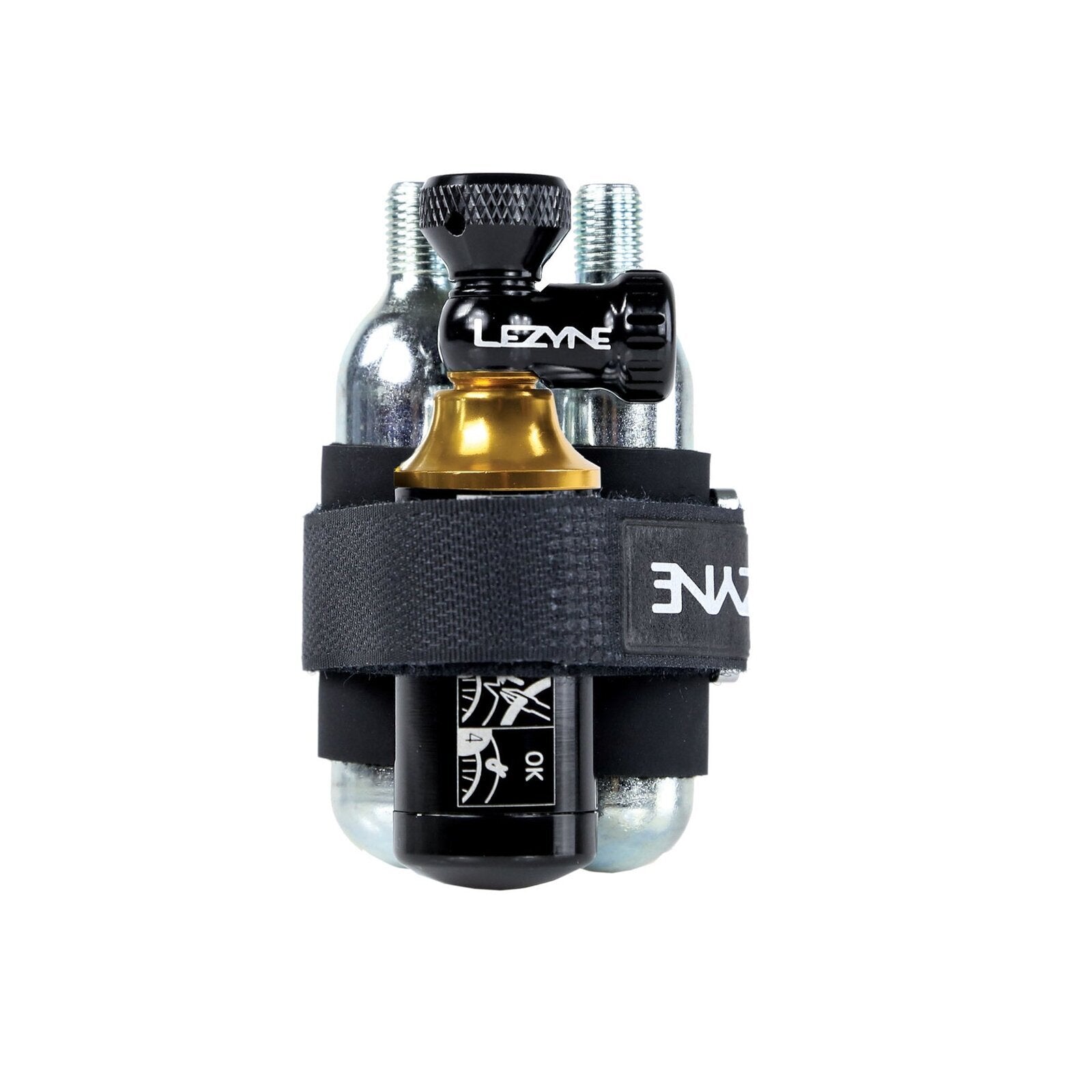 Lezyne Tubeless C02 Blaster Kit - Black/Gold w 2 x C02 20g Cannisters