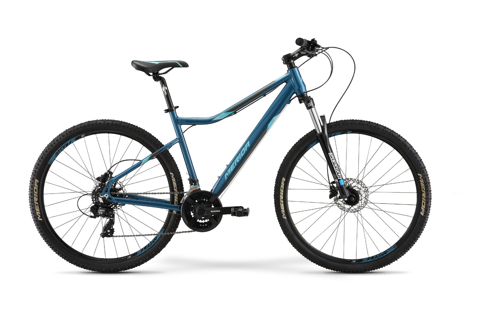 2021 Merida Matts 7.10-Disc Women's Mountain Bike [Size: M (17")] [Colour: Blue/Teal]