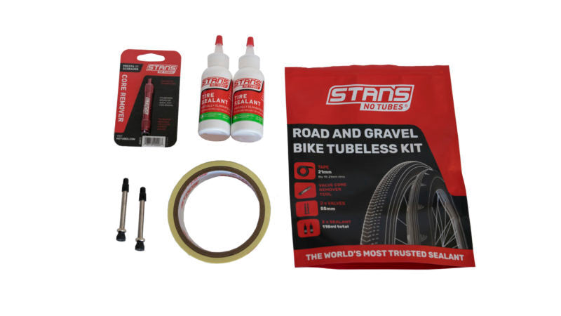 Stan’s NoTubes Tubeless Conversion Kit - [Type: Road (25mm Tape / 55mm Valves)]