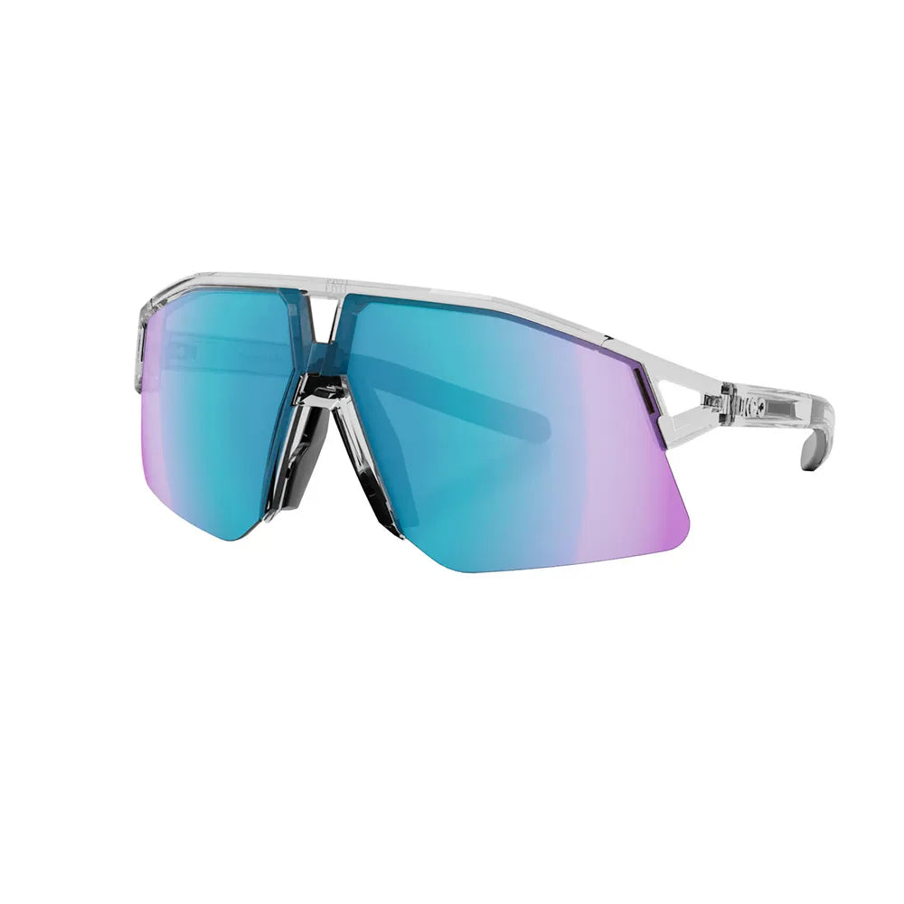 Koo Hype Cycling Sunglasses [Frame Colour: Violet Glass] [Lens Colour: Pink Mirror] - Turquoise Mirror / Crystal