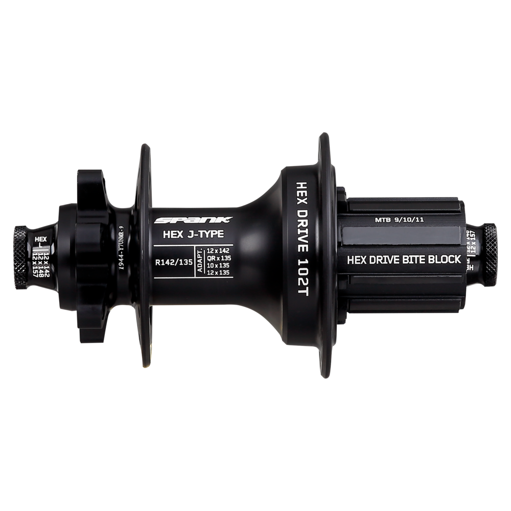 Spank Hex Drive 102T J-Bend Rear Hub R135/142 HG 32H Black