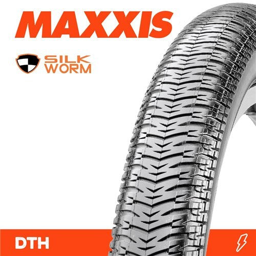 Maxxis DTH Dirt Jump/BMX Tyre [Casing: Silkworm Wire] [Colour: Black] [Size: 20 x 1-3/8] 120TPI