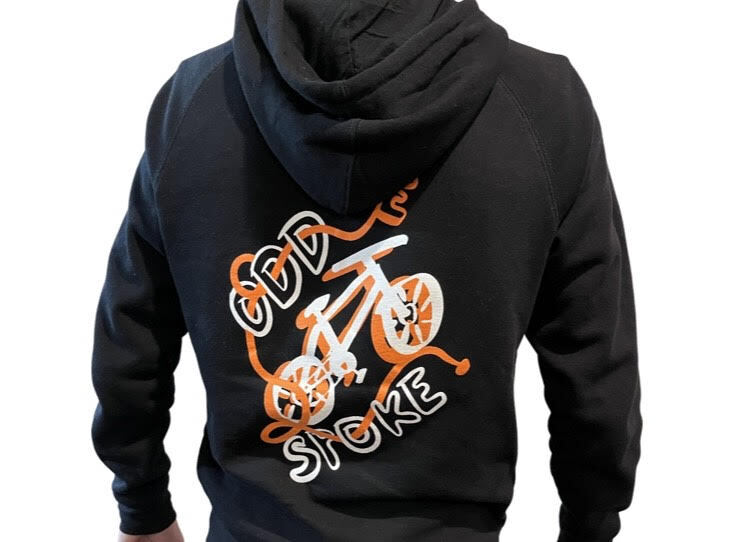 The Odd Spoke Casual Hoodie - Black/Orange