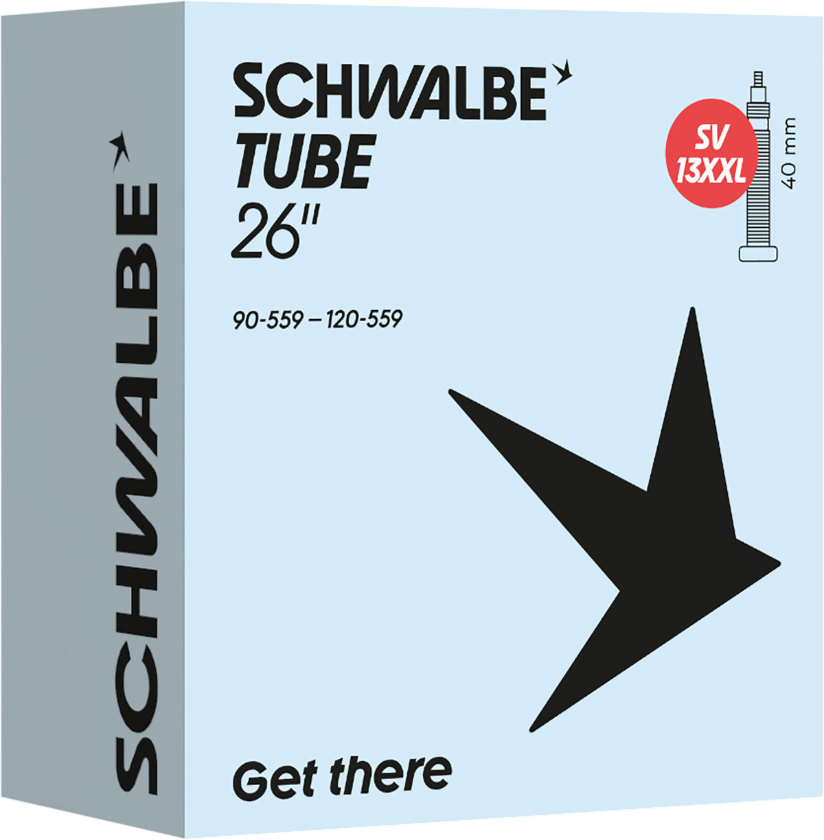 Schwalbe SV13XXL 26 inch fat bike inner tube retail packaging