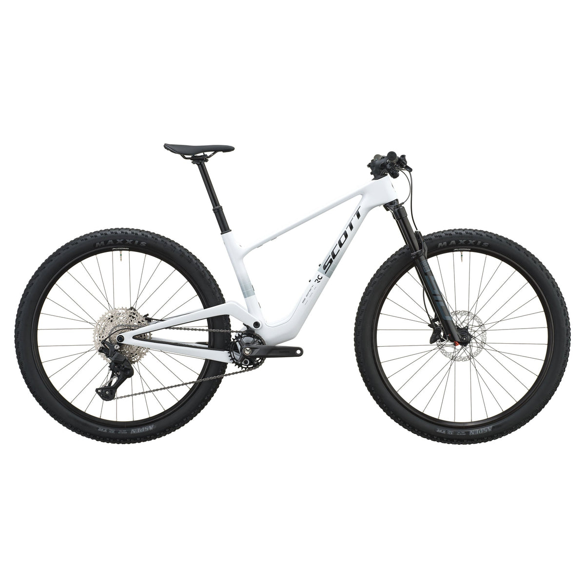 Scott Spark RC Comp 2027 White carbon cross-country mountain bike side view