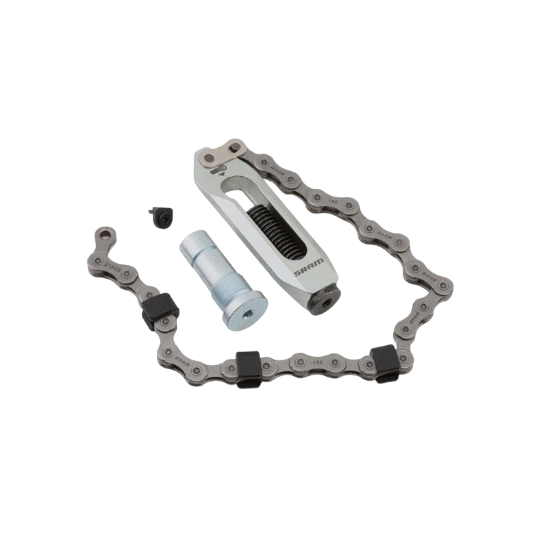 SRAM threaded chainring removal tool with back-up pin