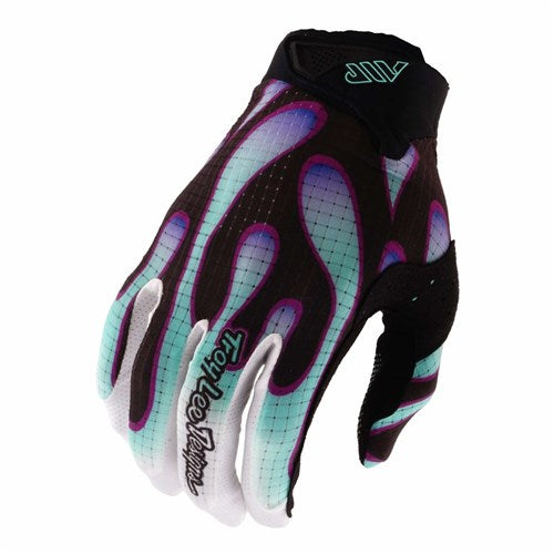 Troy Lee Designs 26.1 Youth Air Glove Overspray Black/Real Teal, front view