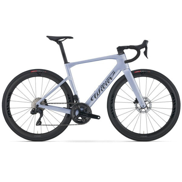 Wilier Rapida 105 Di2 road bike in Dusk Grey on a white background